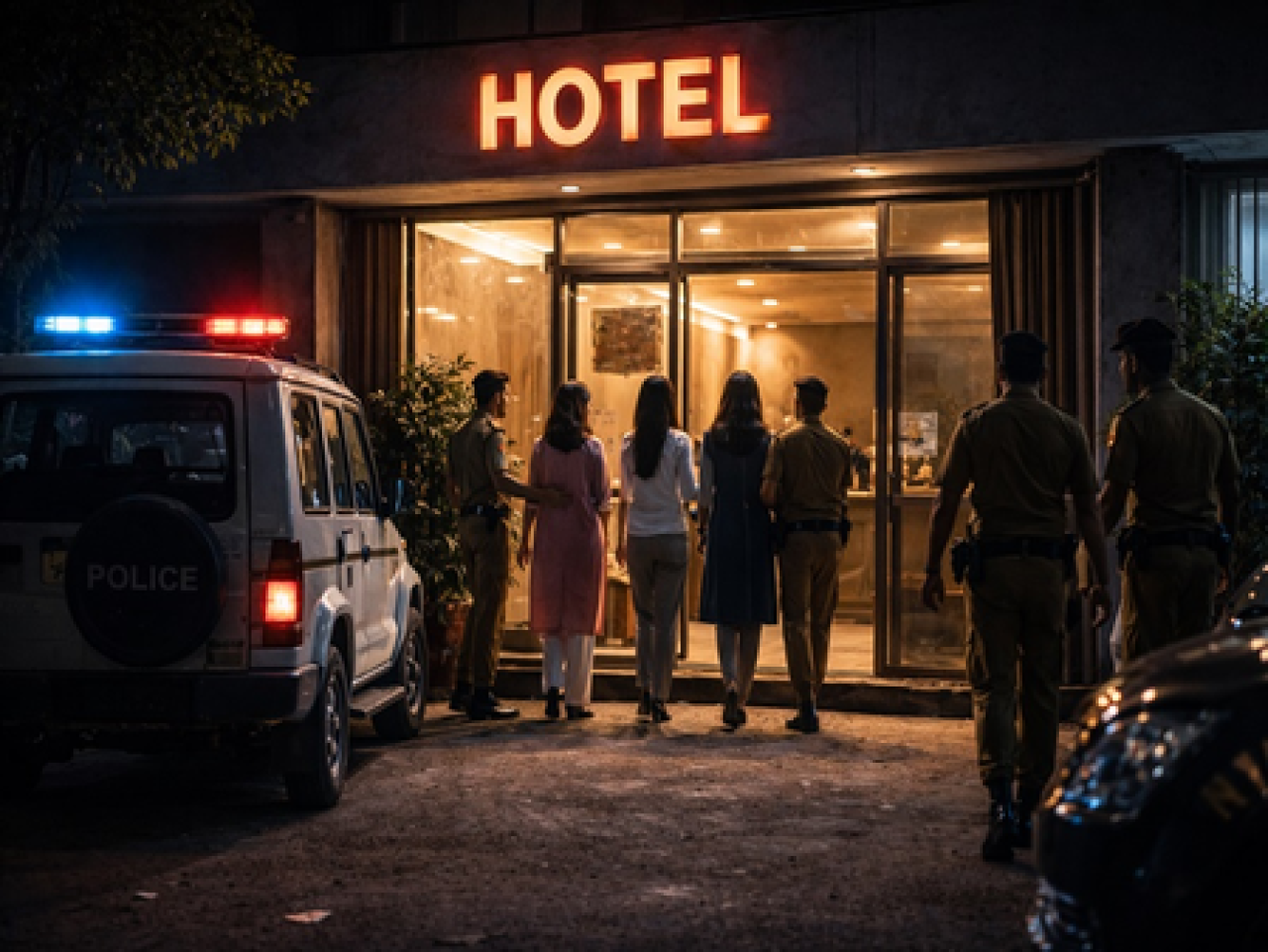 பீகாரில் ஹோட்டலில் சோதனை: மூன்று பெண்கள் காப்பாற்றப்பட்டனர், மூவர் கைது