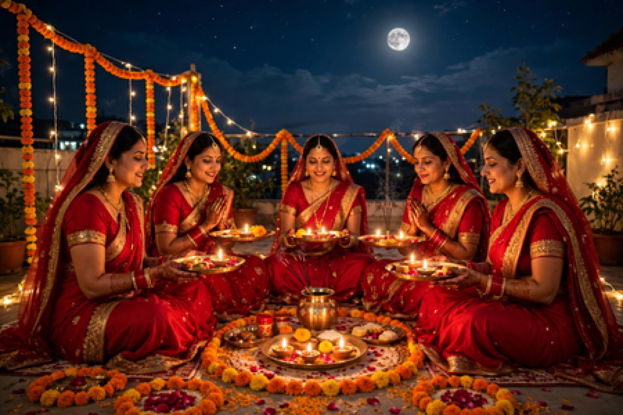 கர்வா சௌத்: திருமணமான பெண்கள் சந்திரனை ஏன் பூஜிக்கிறார்கள்?